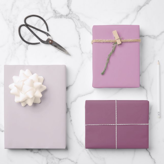 Modern Purple Solid Colour Wrapping Paper Sheets (Front)