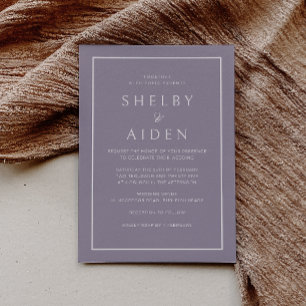 Modern Purple Sophisticated Wedding Invitation