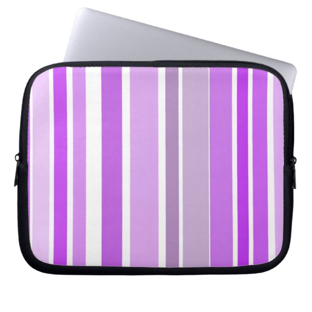 Modern Purple Stripe Laptop Sleeve (Front)