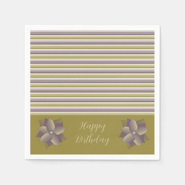 Modern Purple Stripe Napkin (Front)