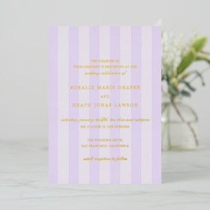 Modern Purple Stripes Elegant Wedding