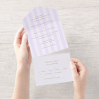 Modern Purple Stripes Elegant Wedding