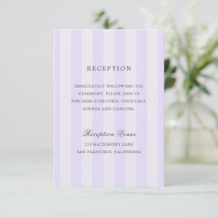 Modern Purple Stripes Elegant Wedding Enclosure Card
