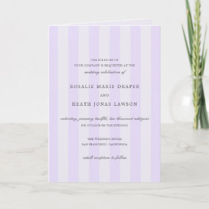 Modern Purple Stripes Elegant Wedding Invitation
