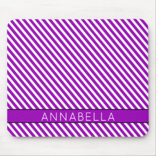 Modern Purple Stripes Mouse Mat