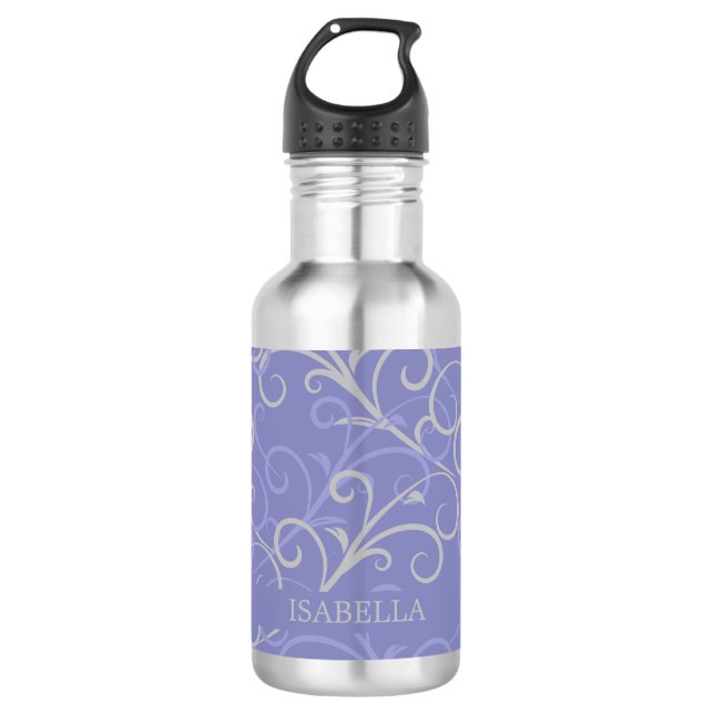 Modern Purple Swirl Pattern 532 Ml Water Bottle (Front)
