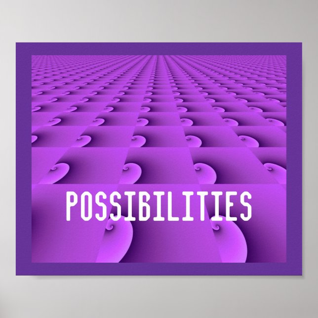 Modern Purple Swirl Pattern - Possibilities Poster (Front)