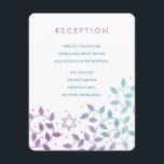 Modern Purple   Teal Bat Mitzvah Insert Cards<br><div class="desc">Custom Bat Mitzvah insert cards for reception,  directions,  or other information. Featuring pretty,  modern purple and teal watercolor Star of David and swirling Tree of Life leaves.</div>
