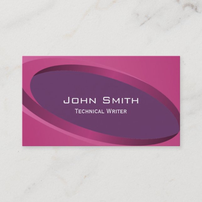 Modern Purple Technical Writer Business Card (Front)