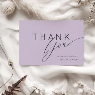 Modern Purple Thank You Bridal Shower  Card