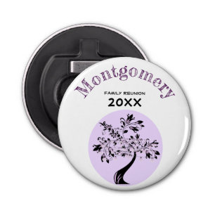 Modern Purple Tree Lights Family Reunion Memento Bottle Opener