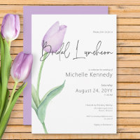 Modern Purple Tulip Solo Bridal Luncheon