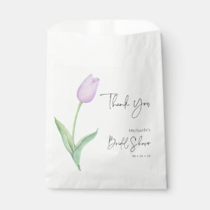 Modern Purple Tulip Solo Bridal Shower Favour Bags