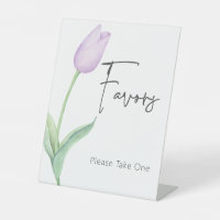 Modern Purple Tulip Solo Bridal Shower Favours
