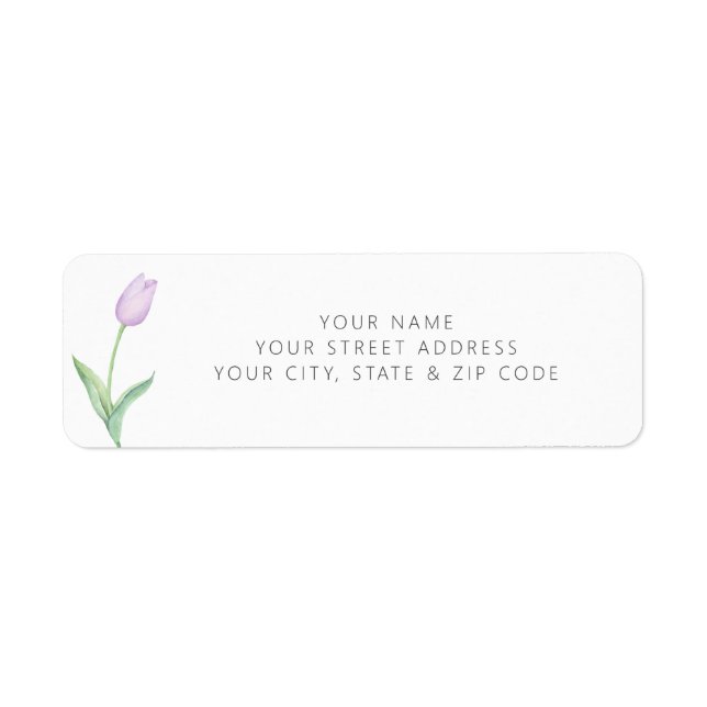 Modern Purple Tulip Solo Bridal Shower Registry (Front)
