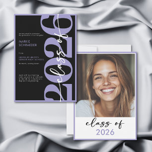 Modern Purple Typography Graduation Announcement
