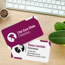 Modern Purple Vet Clinic Business Card for Pet Car