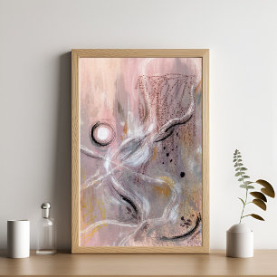 Modern purple violet abstract art Poster