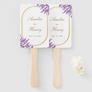 Modern Purple Violet Lavenders Floral Wedding  Hand Fan
