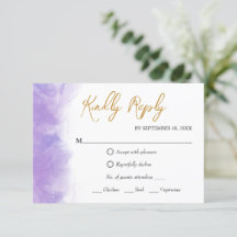 Modern Purple Violet RSVP Card