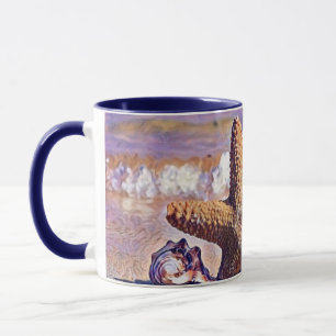 Modern Purple Watercolor Starfish Seashells Mug