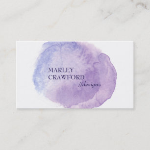 Modern Purple Watercolor Wash Business Card
