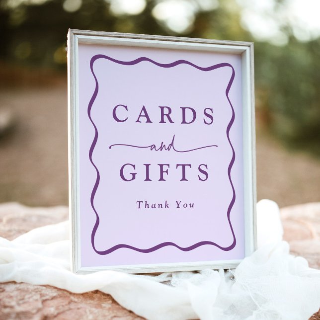 Modern Purple Wavy Frame Cards and Gifts Poster (Creator Uploaded)