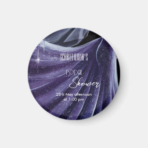 Modern purple wedding gown bridal shower#2 magnet