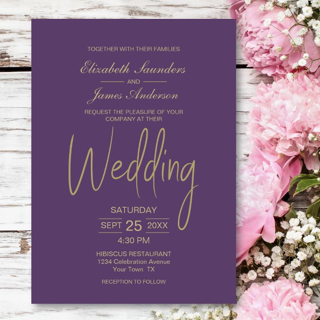 Modern Purple Wedding Invitation (Creator Uploaded)