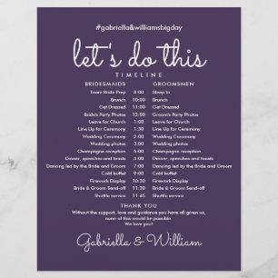 Modern Purple Wedding Schedule Timeline