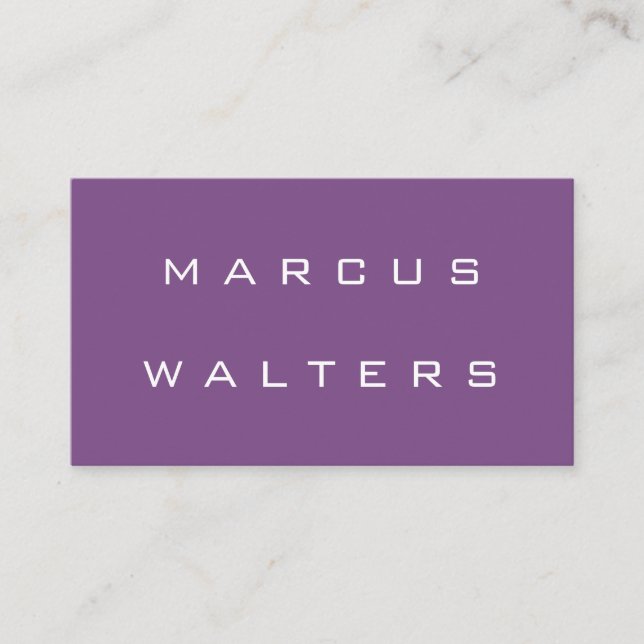 Modern Purple White Business Card (Front)