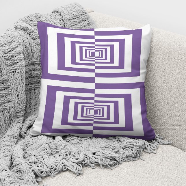 Modern Purple White Geometric Cushion (Creator Uploaded)