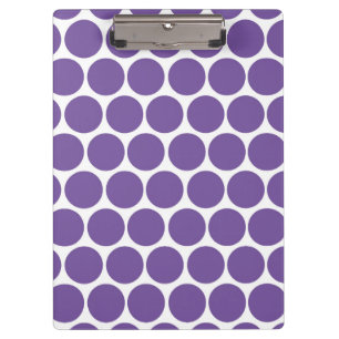 MODERN PURPLE, WHITE POLKA DOTS CLIPBOARD