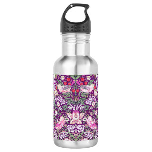 Modern Purple William Morris Strawberry Thief  532 Ml Water Bottle