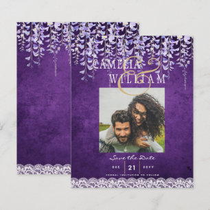 Modern Purple Wisteria Lace Wedding