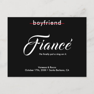 Modern Put a Ring on it Engagement Announcement Postcard