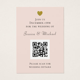 Modern QR Code All in One Blush Wedding Invitation