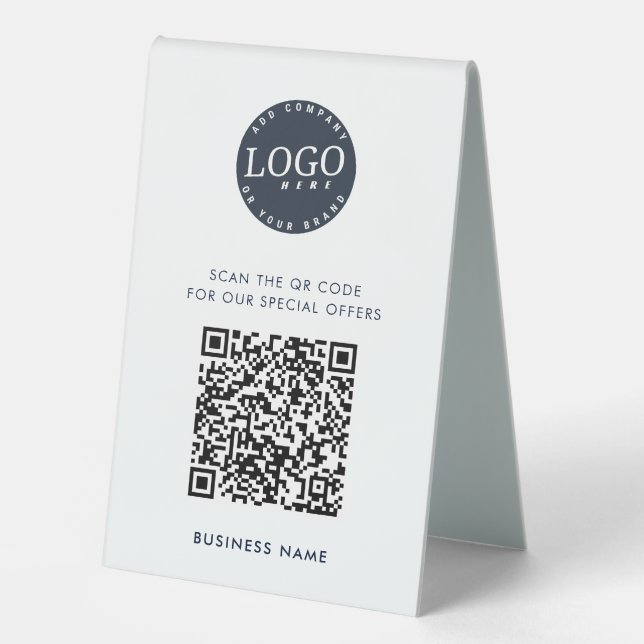 Modern QR Code and Business Logo Simple (Front)