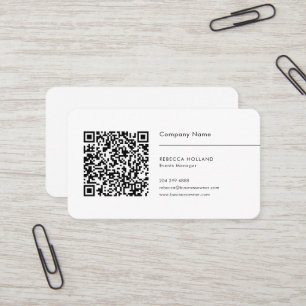 Modern QR Code and Corporate Logo Business Card