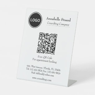 Modern QR code Appointment book Professional Pedestal Sign