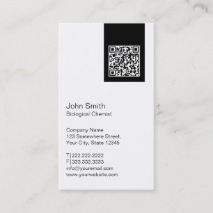 Modern QR code Biological Chemist Business Card