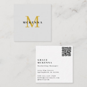 Modern QR Code Business Card Light Grey