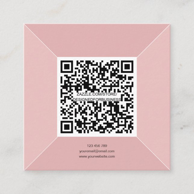 Modern QR code Business card, Simple Personal Squa Square Business Card (Front)