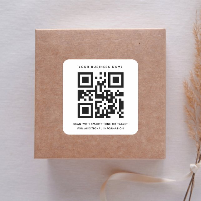 Modern QR Code Business Professional Custom Square Sticker (Modern QR Code Business Professional Custom Square Sticker)