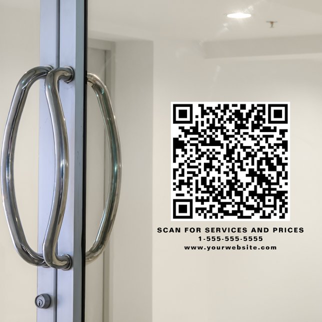 Modern QR Code Business Window Cling (Creator Uploaded)