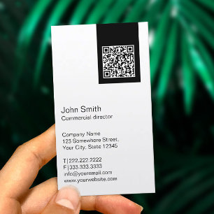 Modern QR code Commercial Director Business Card