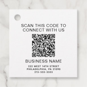 Modern QR Code Company Promotional Gift Favour Tags