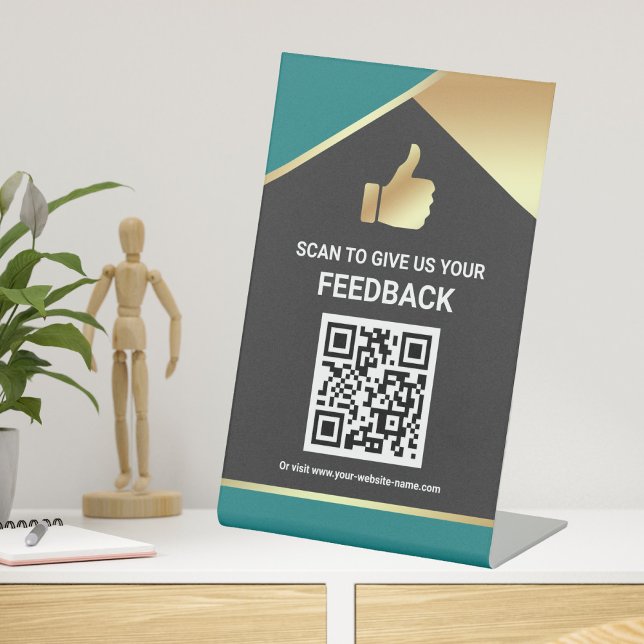 Modern QR Code Customer Feedback Table Sign (Creator Uploaded)