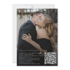 Modern QR CODE elegant script 2 photos wedding