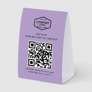 Modern QR Code Free Wifi Business Logo Minimalist